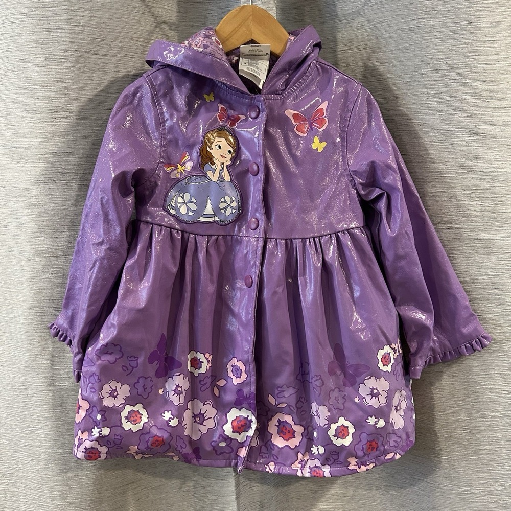 Sofia The First Disney Kids Rain Jacket Size 2T